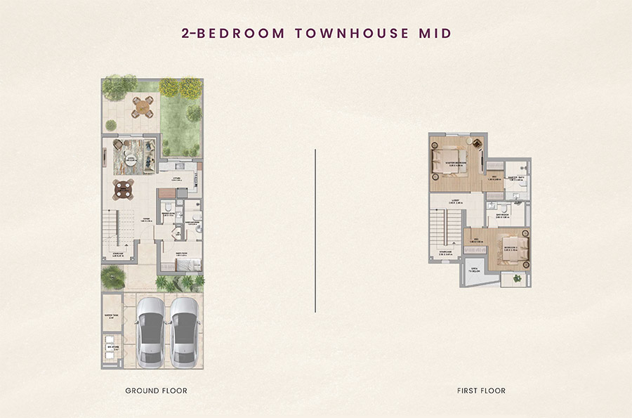 A Ghadee Parks 2-Bedroom Townhouse Floor Plan
