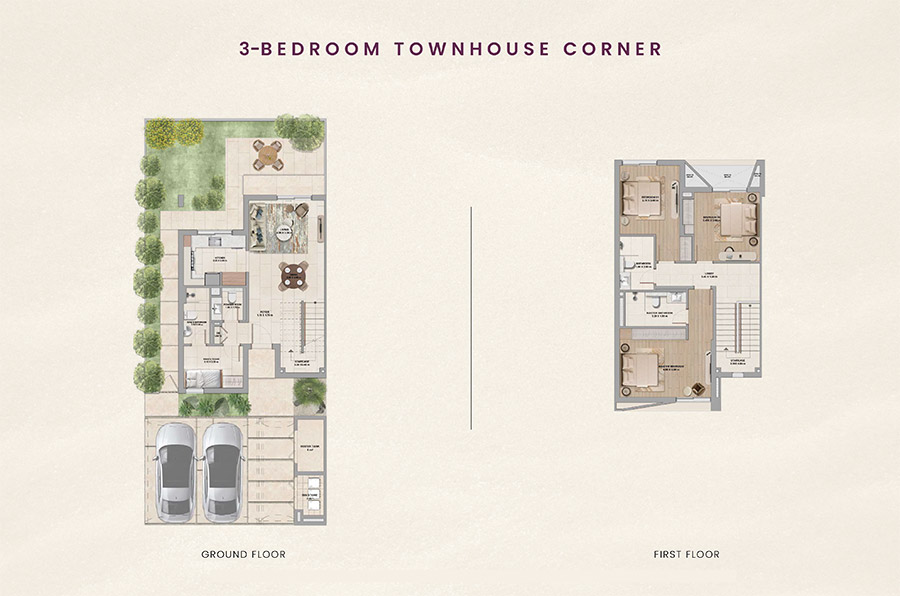 A Ghadee Parks 3-Bedroom Townhouse Floor Plan